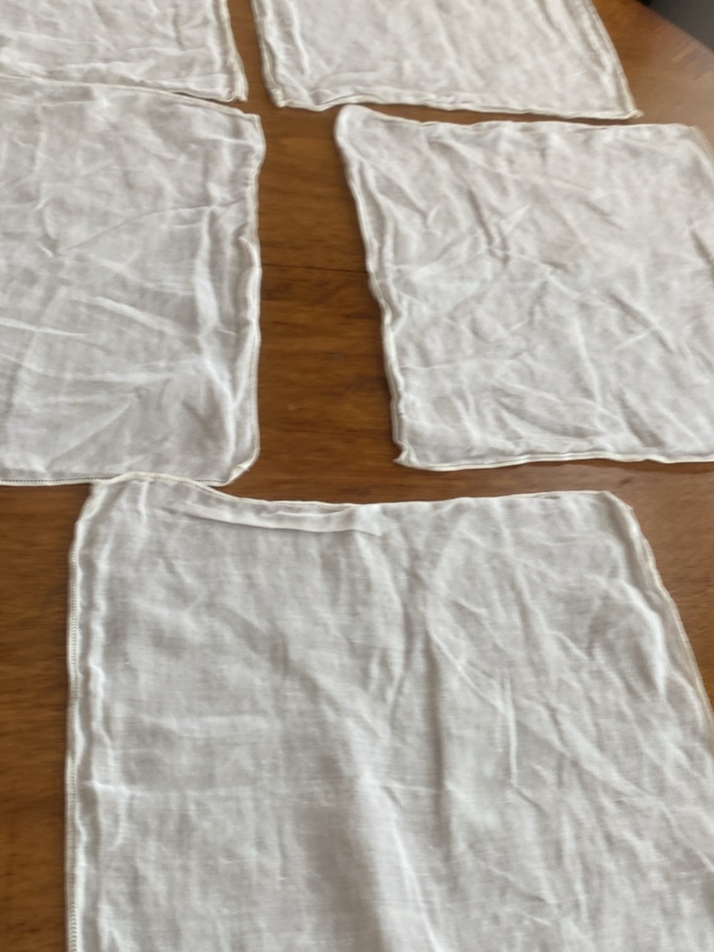 Set of 5 vintage napkins w ladder hem stitch